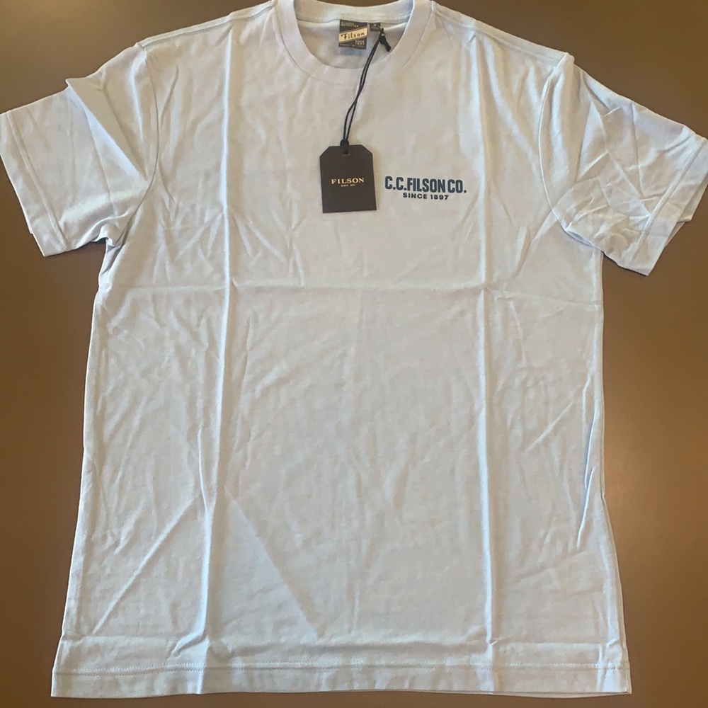 C.C. Filson Buckshot T- Shirt, NEW LtBlueHth NEW - Picture 2 of 5